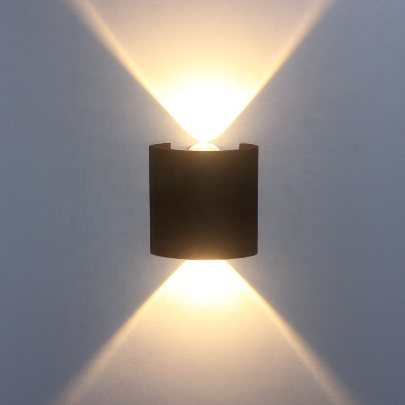 Exterior ajustable arriba abajo paso pasillo cubo cilindro jardín Hotel impermeable Cob Led lámparas de pared 220V iluminación arriba y abajo