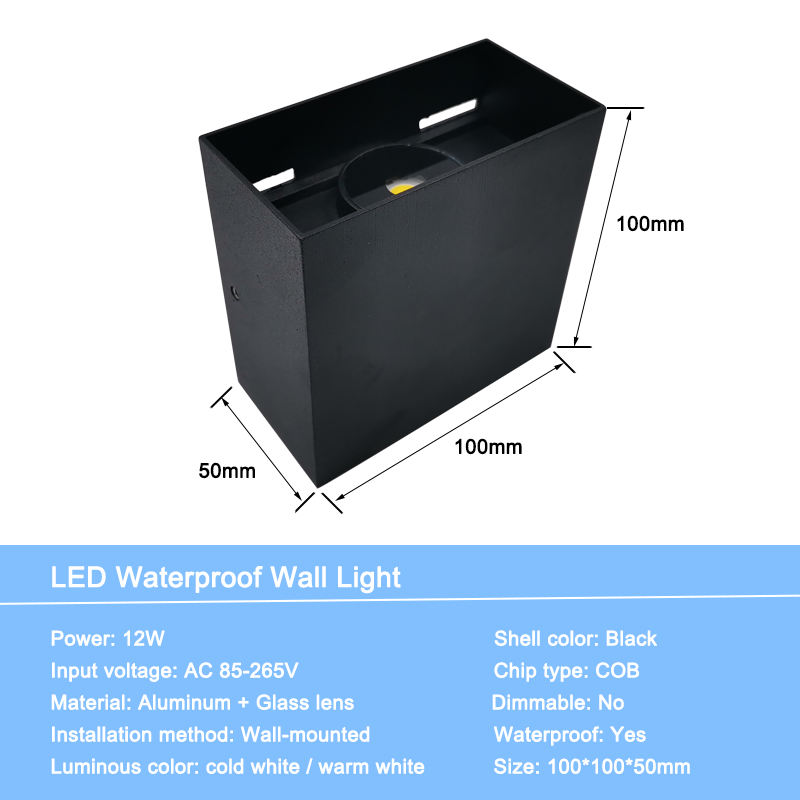 Lámpara de pared LED Ip65, lámpara de pared de aluminio resistente al agua COB Industrial para decoración de jardín