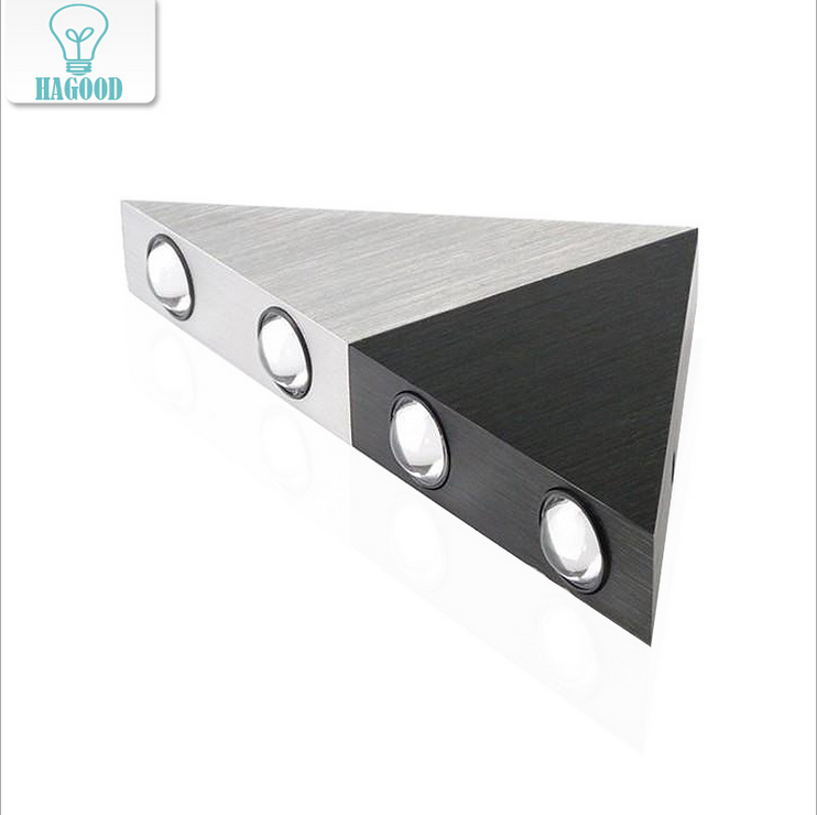 Lámpara LED de pared triangular grande de suministro de fábrica, luz de pasillo de aluminio de 5W, lámpara de decoración de pared de fondo de sala de estar para dormitorio KTV