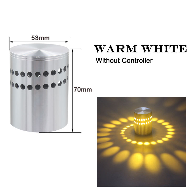 3w Venta caliente Espiral Agujero Led Aplique de pared Lámpara de luz Fría Luz cálida
