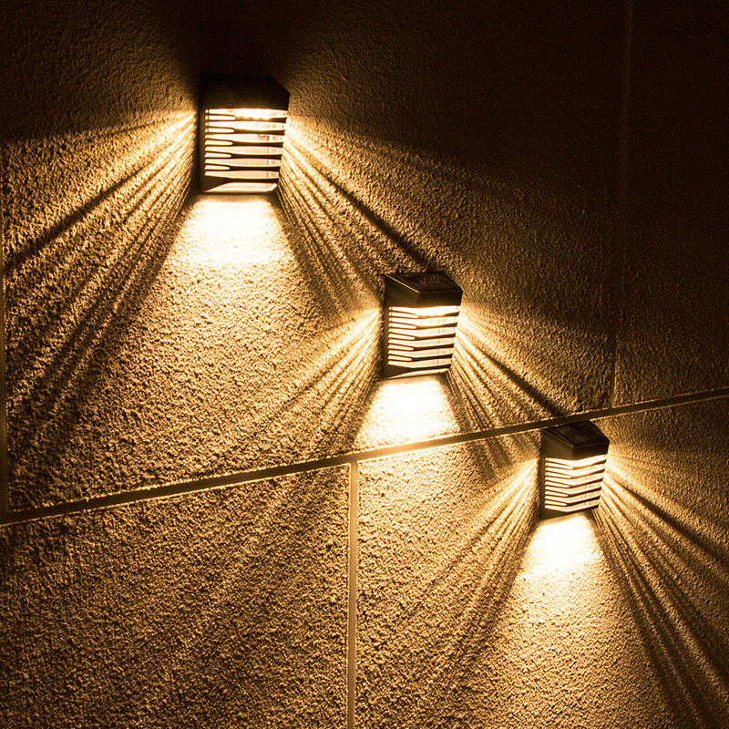 Mini Patio Iluminación solar Escaleras Cubierta Paso Luces IP65 Impermeable Exterior Jardín Empotrable Superficie Montada Led Lámpara de cerca solar