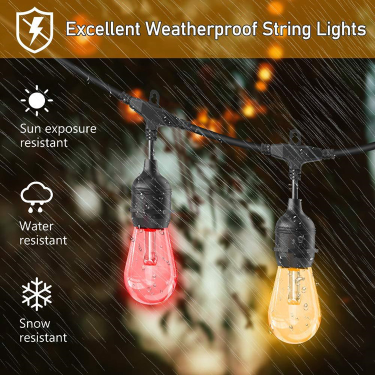 Guirnalda de luces LED solares para decoración de Navidad, bombilla IP65, lámpara impermeable para Patio, guirnalda de vacaciones para muebles de jardín al aire libre