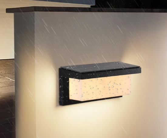 Lámpara de pared solar lámpara de patio al aire libre impermeable al aire libre hogar super brightvilla lámpara de mesa led venta directa de fábrica