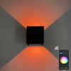 Exterior interior dormitorio moderno lectura arriba y abajo ángulo ajustable controlador de luz Led aplicación lámpara de pared luces controladas por aplicación