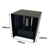 Impermeable al aire libre Ip65 Square Black White 20w Modern Led Lámparas de pared para jardín