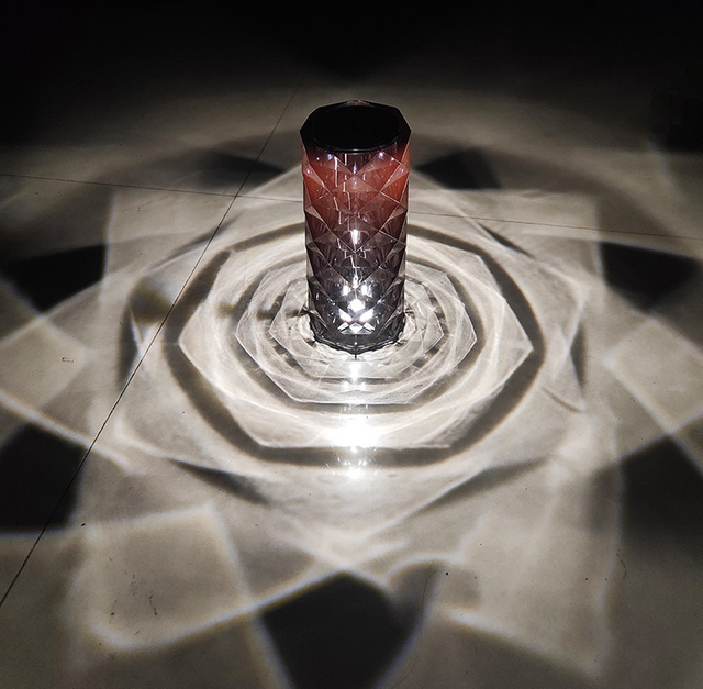 Lámpara de mesa de cristal rosa romántica, lámpara de escritorio de cristal, lámpara de escritorio de cristal, lámpara de escritorio de cristal