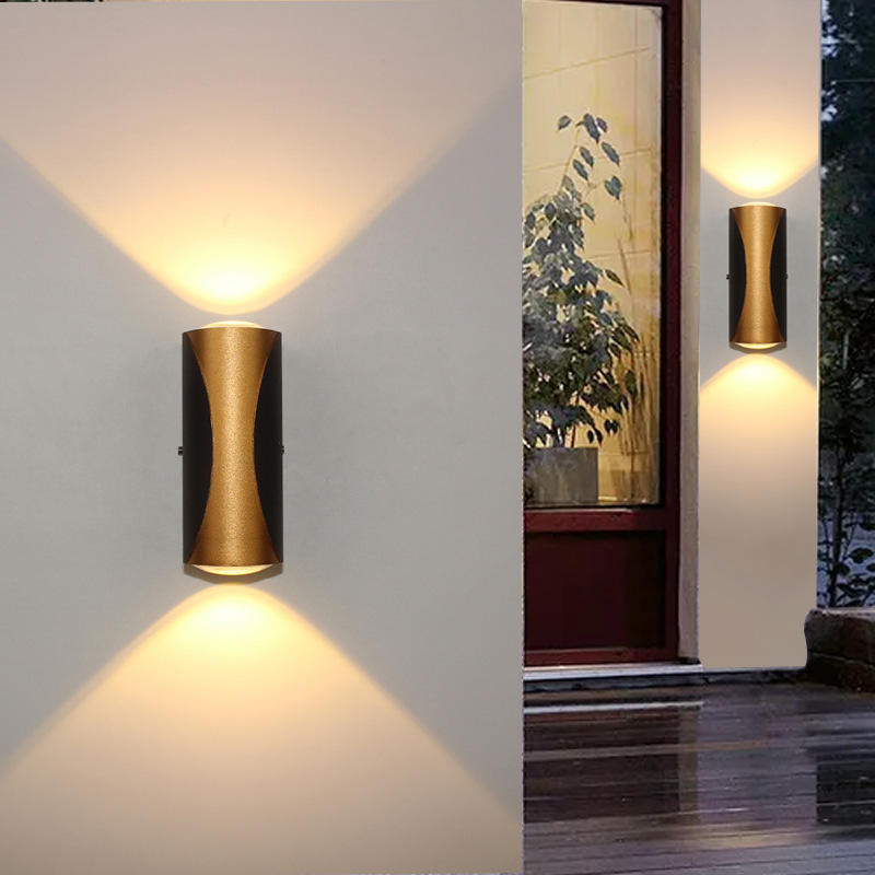 Luz de pared Led IP65 Aluminio Montaje en superficie moderna Aplique para interiores y exteriores Paisaje Jardín Lámpara de pared 360 grados