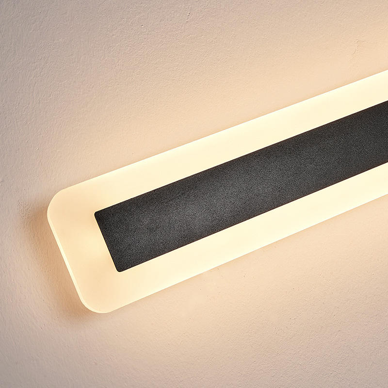 Lámpara de pared de aluminio para interiores de tira larga Simple moderna, lámpara de pared impermeable para exteriores, luz de pared de jardín de 360 ​​grados