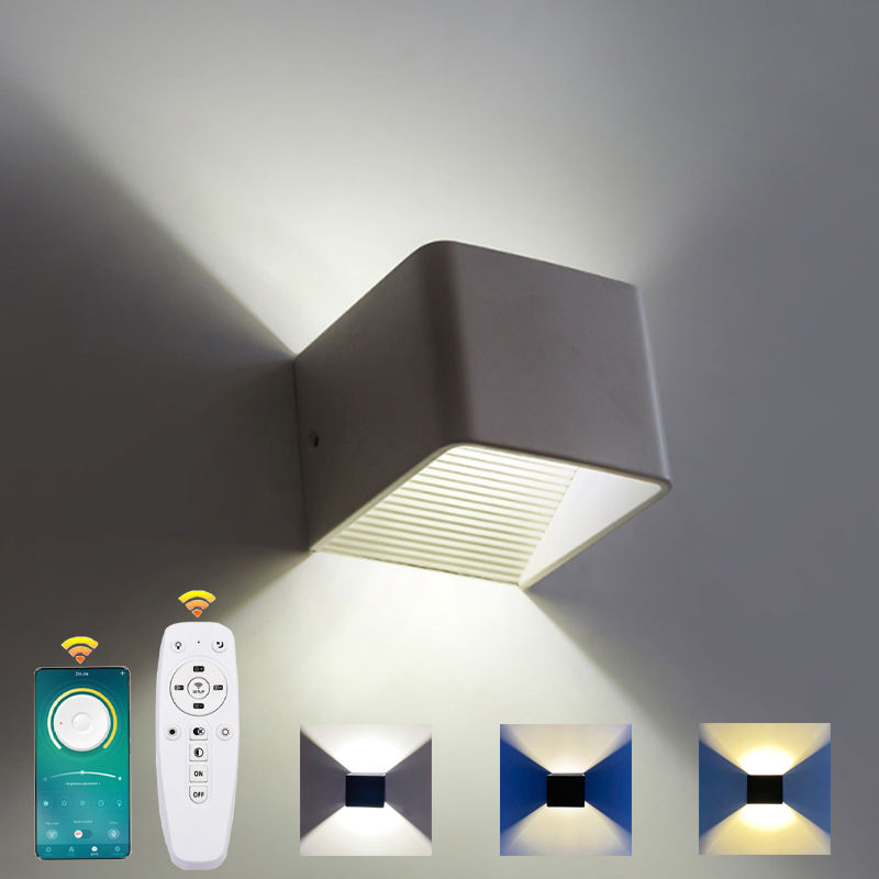 2.4G Lámpara de pared de luz ajustable Lámpara de pared de cubo Lámpara de pared de estilo europeo Lámpara de pared de cubo de cerámica con controlador Lámpara de pared interior de 20W Lámpara de pasillo de pasillo Buena calidad y precio bajo
