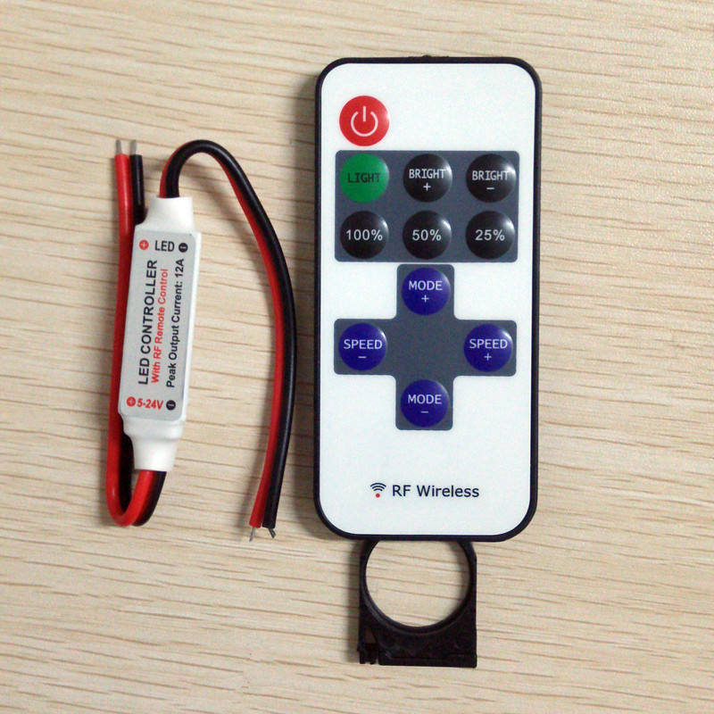 Controlador remoto inalámbrico RF LED 12A 5V-24V LED RF Mini controlador de atenuación remoto inalámbrico para tira LED con envío gratis