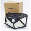 Lámpara de pared solar 100LED para patio, lámpara solar emisora ​​de luz lateral de cuatro lados, lámpara de exterior impermeable de inducción de cuerpo humano