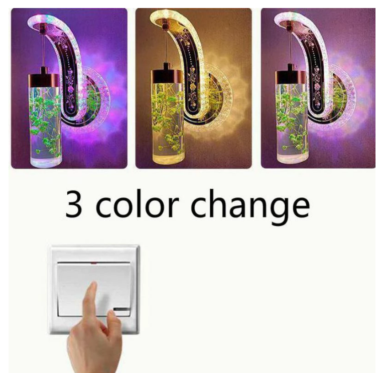 Nueva luz de pared Led para cabecera, dormitorio, Hotel, luces de baño simples, lámpara de pared led ámbar creativa moderna con flor verdadera