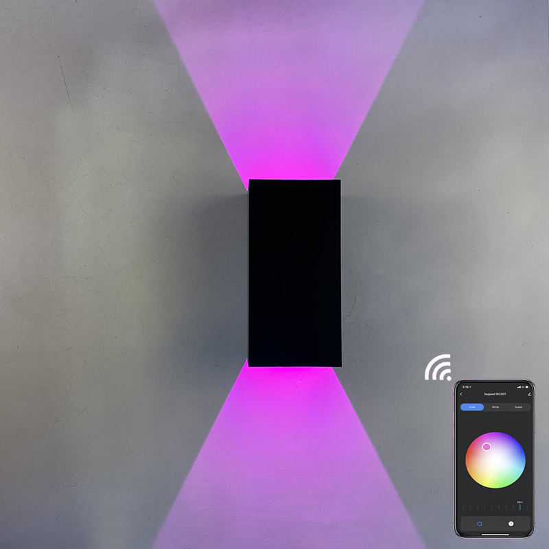 Luz inteligente de 9 W versión de ángulo ajustable Wifi lámpara de pared impermeable RGBW candelabro de exterior cambio de Color por lámpara de aplicación inteligente