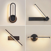 Lámparas de pared LED modernas 330 Dormitorio giratorio Cabecera 6W AC85V-265V Aplique de pared Lámpara negra Pasillo Decoración interior Iluminación