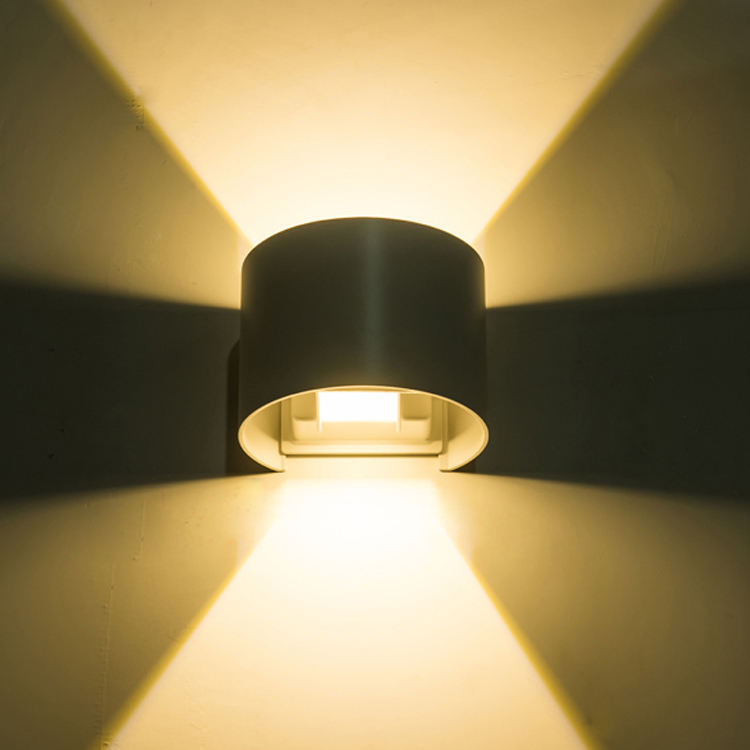 Diseño de semicírculo a prueba de agua Luz de pared LED 6W Iluminación exterior con accesorios de precio directo de fábrica Aplique de lámpara de luz
