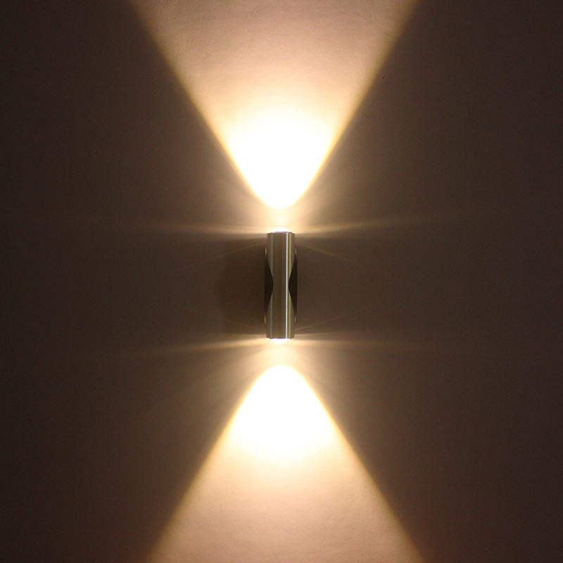 Estilo simple 2W 6W LED Aplique de pared AC85-265V Aluminio Delikat Iluminación de cabecera para interior Hotel Escalera Pasillo Accesorio de luz