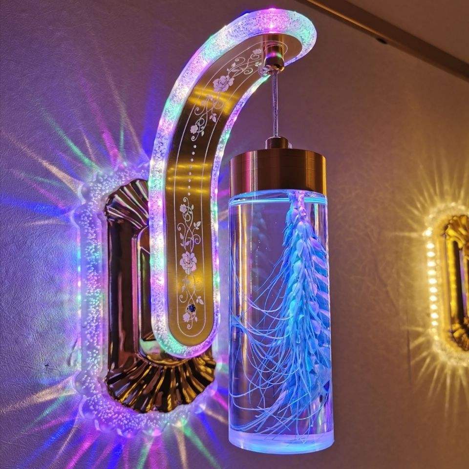 Lámpara de pared interior LED de 2022 12W para decoración de cabecera de dormitorio, luz de pared de flores reales, lámpara de escalera, lámpara de noche para sala de estar