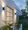 Lámpara de pared impermeable de doble cabezal de columna de 12 W, lámpara de noche única, lámpara de pared impermeable IP65 para decoración de patio de jardín, apliques de exterior