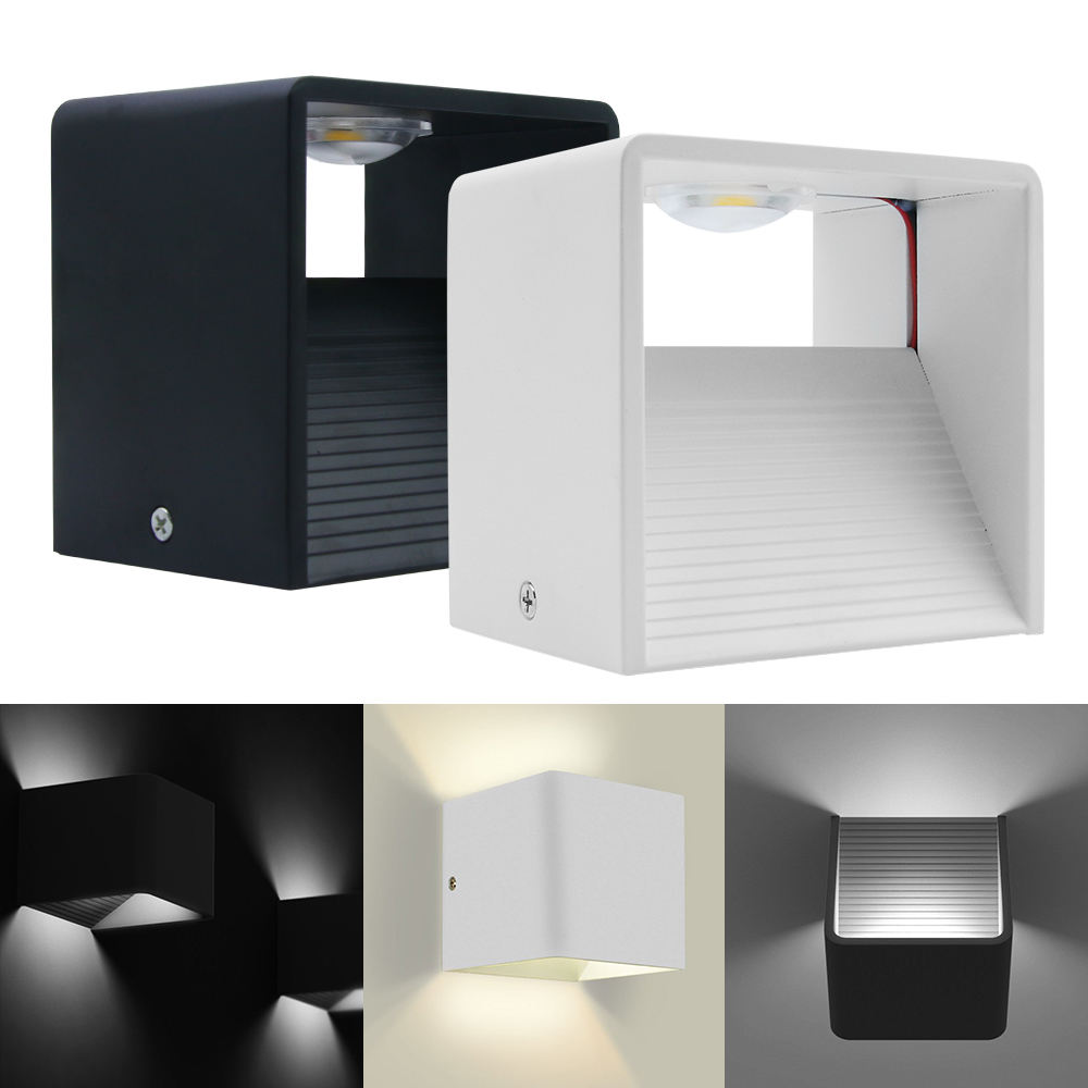 3w 5w Lámpara de pared cuadrada Iluminación LED para interiores Iluminación LED para interiores Cubo de cerámica Lámpara de pared para interiores Cuadrada Pequeña luz de noche Lámpara de pared única Decoración de hotel para interiores Buena calidad 