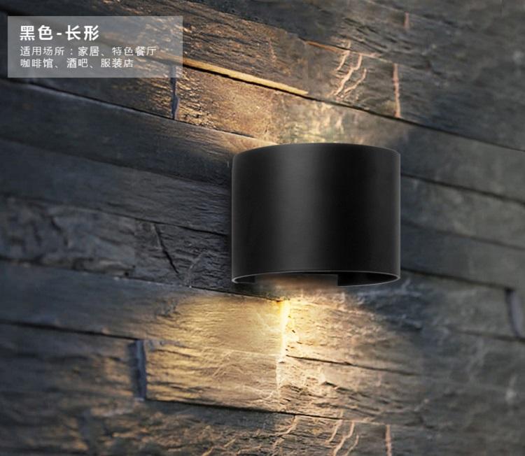 Lámpara de pared impermeable semicircular moderna con luz LED decorativa e iluminación exterior Iluminación de pared hacia arriba y hacia abajo