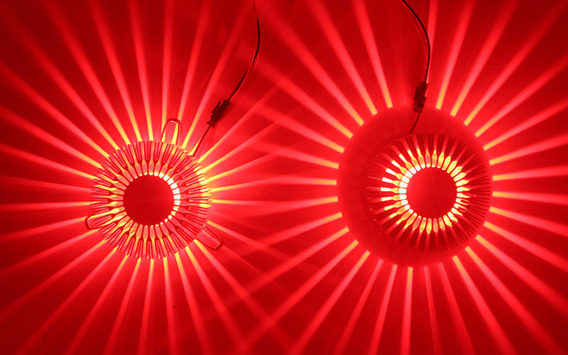 Luz de pared RGB, girasol redondo, 3W, aluminio para interior, hogar, Bar, sala de estar, pasillo, Hotel, luz de pared colorida