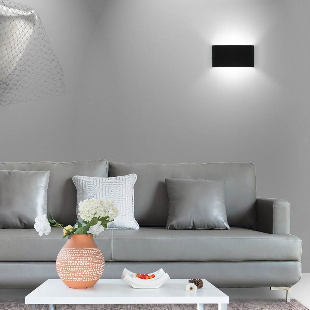  Luces de pared exterior Linterna montada en jardín de aluminio Impermeable para exteriores Lámpara de iluminación de pared Led Black Street Glass