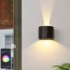 RGBW APP Control Semicircular IP65 lámpara de pared impermeable colorida decorativa lámpara de pared inteligente