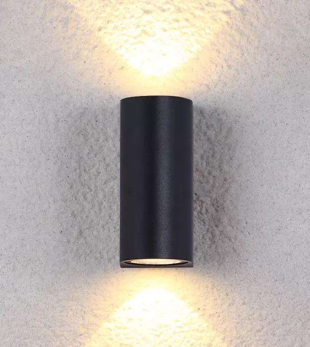Lámpara de pared impermeable de doble cabezal de columna de 12 W lámpara de noche única lámpara de pared impermeable IP65 para decoración de jardín