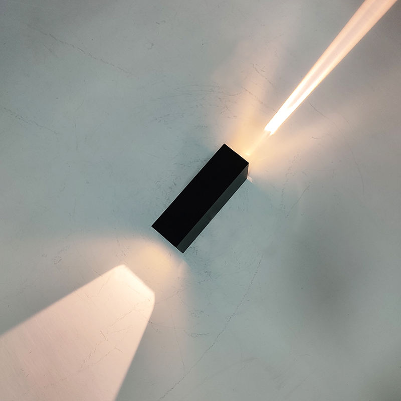 Lámpara de pared moderna de haz negro de 6 W, iluminación exterior, lámpara LED impermeable para interiores, sala de estar, pasillo, parque, paisaje, jardín, luz