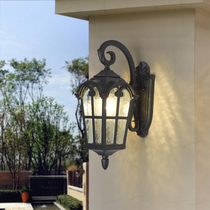 Lámpara de pared impermeable de estilo europeo, puerta de Villa de jardín, patio exterior, balcón, lámpara de pared Exterior, luz Retro antigua de Roma