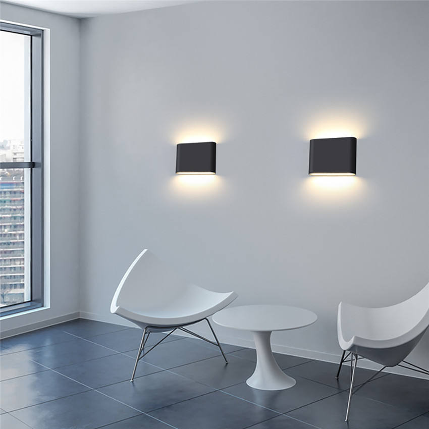 12W IP65 Iluminación exterior Lámpara de pared moderna Lámpara de pared LED impermeable para interiores Luz de sala de estar Luz de pared led cuadrada