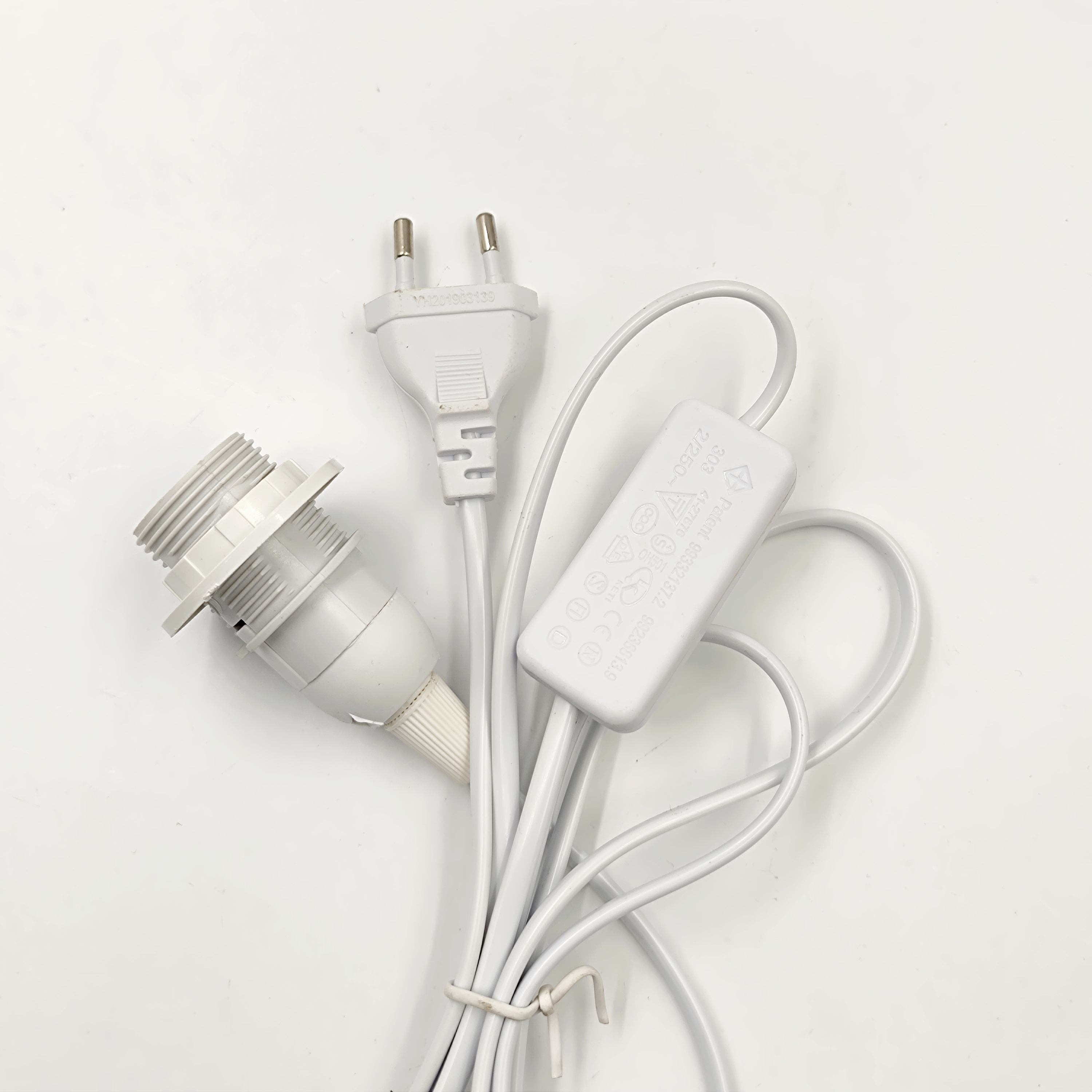 Cable de soporte de lámpara E14 enchufe de EE. UU. Bombilla colgante de luz 303 interruptor personalizado ABS PVC interruptor de cobre estilo lámpara de sal del Himalaya
