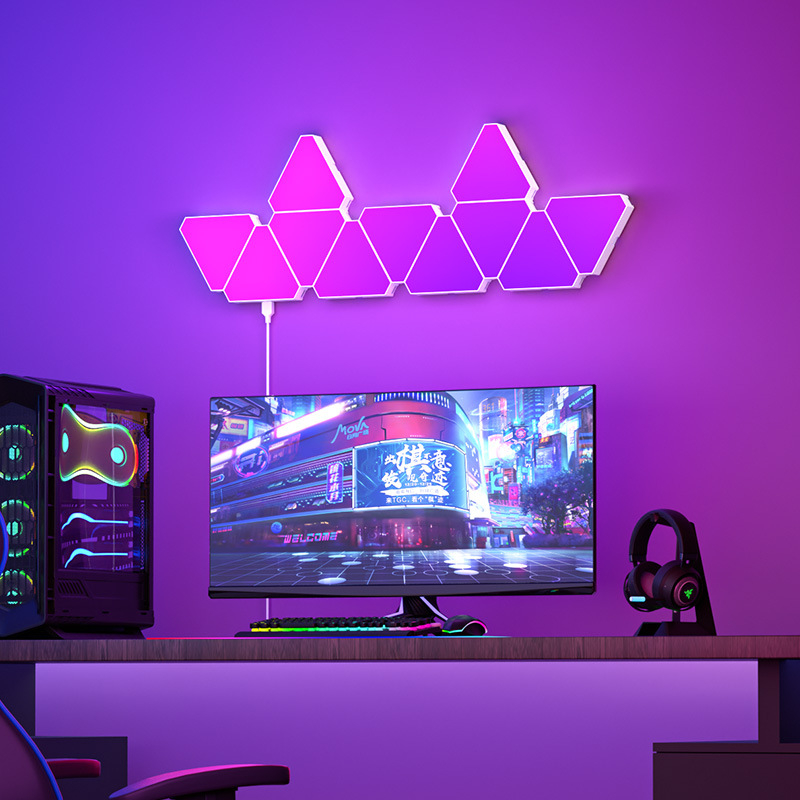 RGB Gaming Atmósfera Luz Pickup Control de sonido Honeycomb Quantum Table Room Decoración Fondo Pared Luz USB APP WIFI