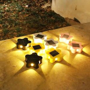 Lámpara de pared solar al aire libre impermeable hogar jardín terraza balcón, atmósfera decoración flor de ciruelo luz de noche