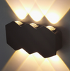 Nuevo aplique de pared exterior impermeable negro 4W 6W 8W luces arriba y abajo lámpara de pared en forma de diamante montada en la pared