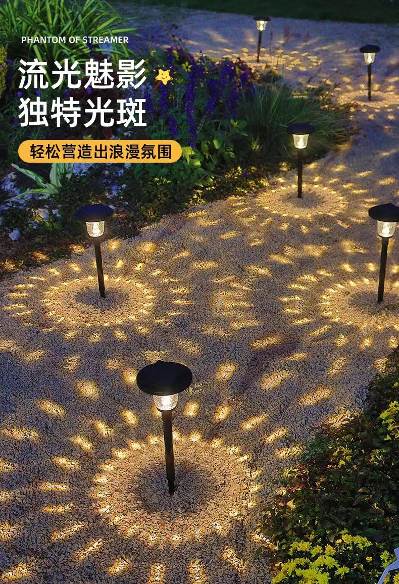 Lámpara solar para césped, luz de cristal, decoración de paisaje de jardín, lámpara de camino insertada, polisilicio monocristalino, batería de 600mah y 1000MA