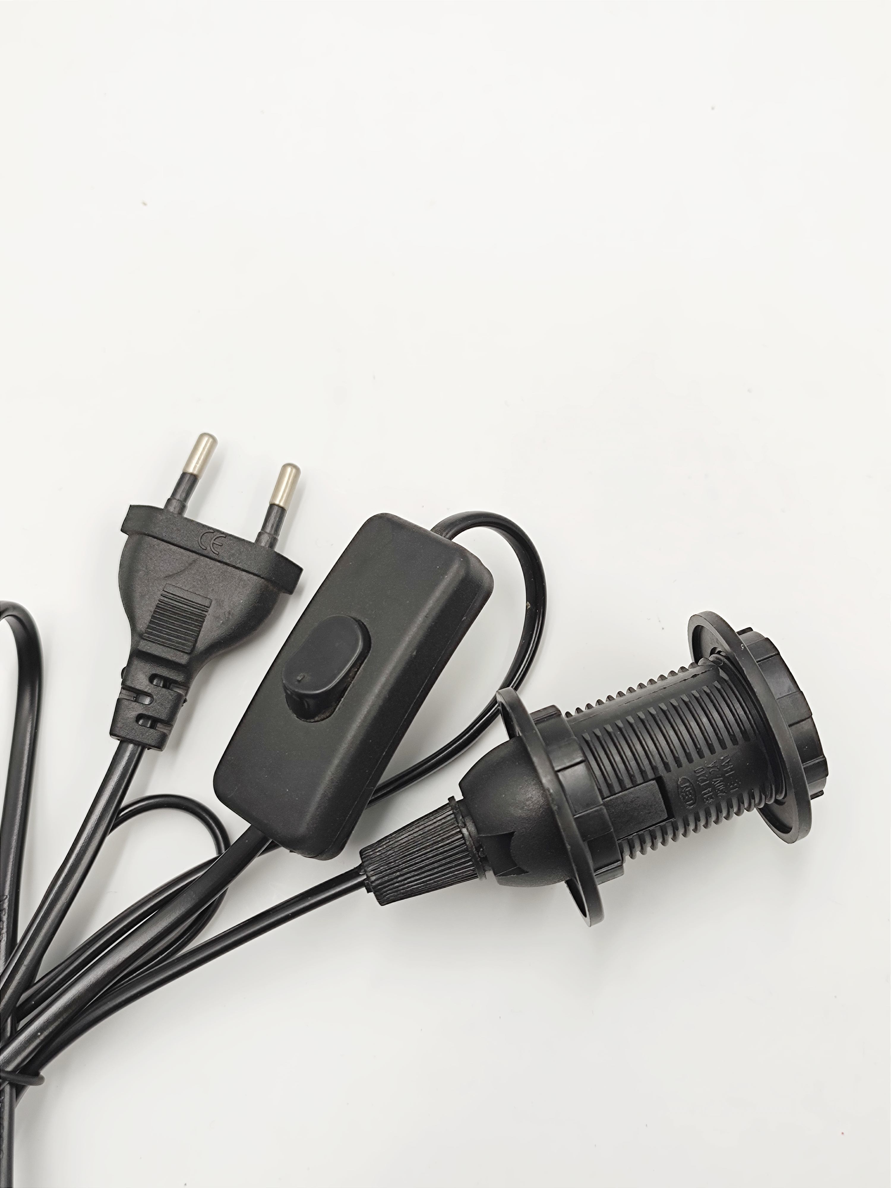 Portalámparas CE Portalámparas Base de lámpara de plástico E14 Anillo de plástico enchufe redondo 301 Interruptor de atenuación 303 interruptor Enchufe de lámpara de sal del Himalaya