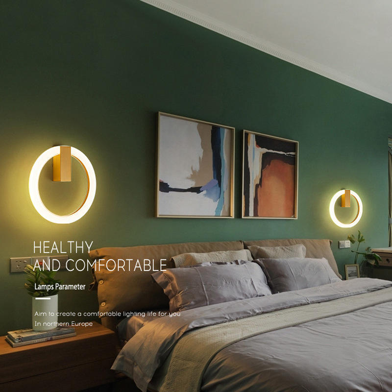 Lámpara de pared LED moderna acrílica de 85-265V, aplique sencillo para dormitorio, sala de estar, mesita de noche, escalera, decoración del hogar, luces de pared interiores, casa de campo