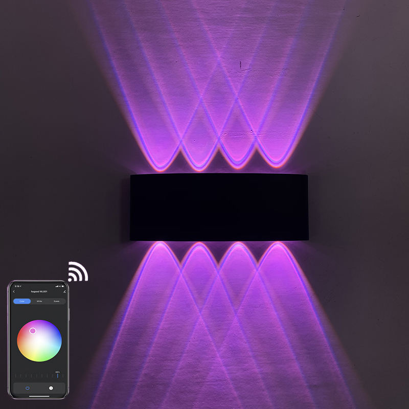 APP Control remoto 6W 8W LED Up down lámpara de pared RGB dormitorio cabecera decoración wandlamp AC85-265V proyecto de iluminación industrial