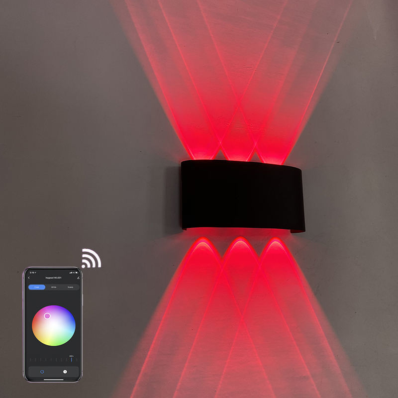 APP Control remoto 6W 8W LED Up down lámpara de pared RGB dormitorio cabecera decoración wandlamp AC85-265V proyecto de iluminación industrial