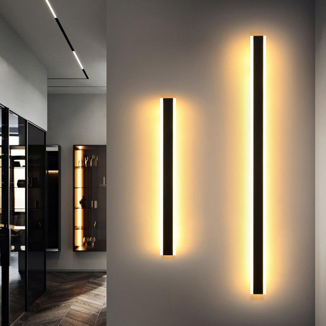 Lámpara de pared impermeable LED de aluminio moderno para jardín Rectangular