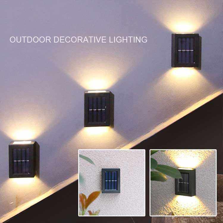 Lámparas solares para exteriores, lámparas de pared impermeables, potentes lámparas de calle decorativas para jardín, luces solares para escaleras de casa