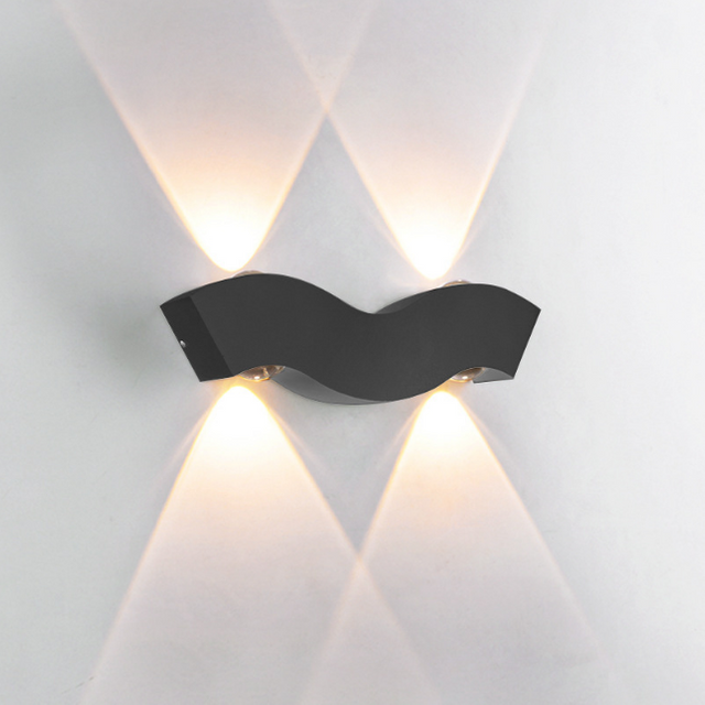 Lámpara de pared nórdica impermeable IP65 4W, lámpara de pared de fondo de sala de estar led simple, iluminación de pasillo de pasillo de hotel hacia arriba y hacia abajo