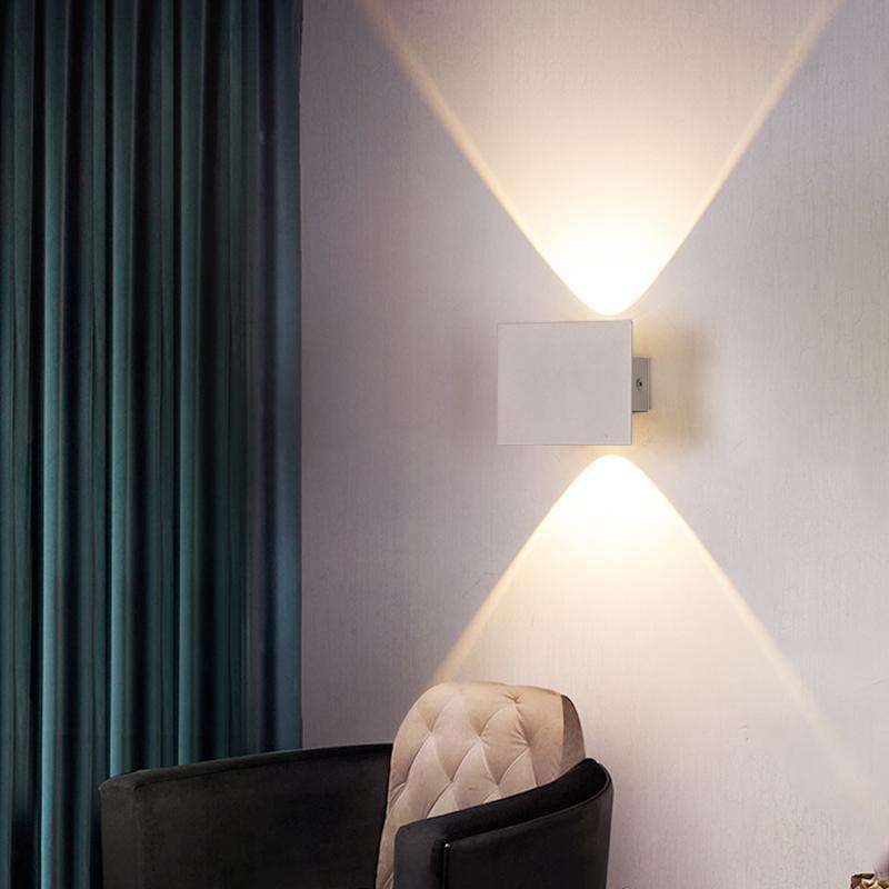 Moderna lámpara de pared LED para interiores, lámpara de noche, sala de estar, iluminación del hogar, pasillo, decoración, luz de aluminio, AC85-265V