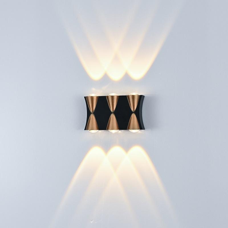 Luz de pared LED impermeable IP65, lámpara de pared de aluminio para jardín, luz dorada, negra, blanca, luz de pared interior y exterior