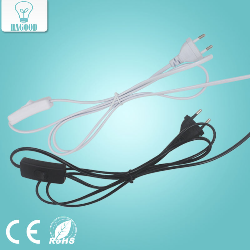 Cable de línea de 1,8 m, Cable de alimentación de encendido y apagado 303 para lámpara LED con interruptor de botón, enchufe de la UE, interruptor de luz, extensión de Cable transparente