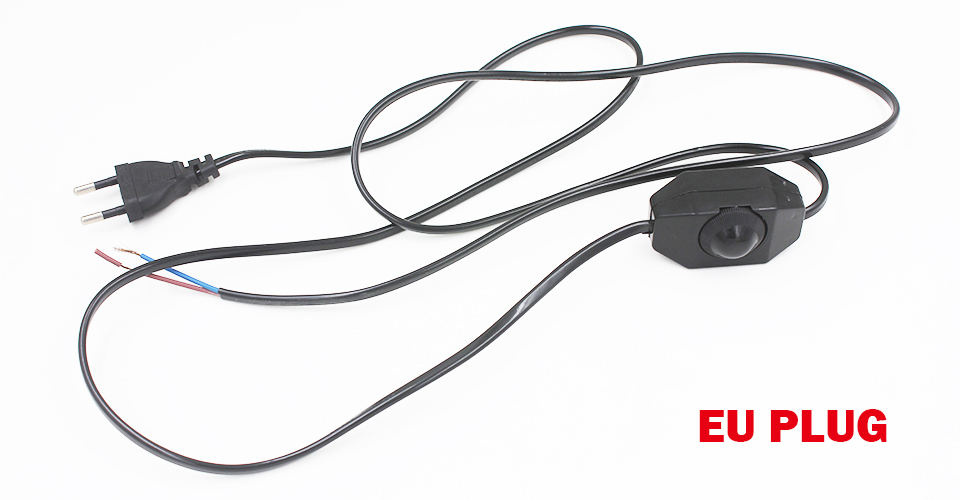 Gran oferta 301 interruptor de botón regulable cable de enchufe de la UE 301 interruptor de atenuación enchufe de EE. UU. AC110-220V cable de 1,8 M