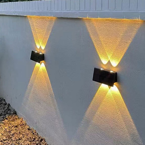 Luces de tierra solares Led Luces de cubierta de escalera de jardín Lámpara de tierra impermeable Lámpara de pared solar impermeable al aire libre