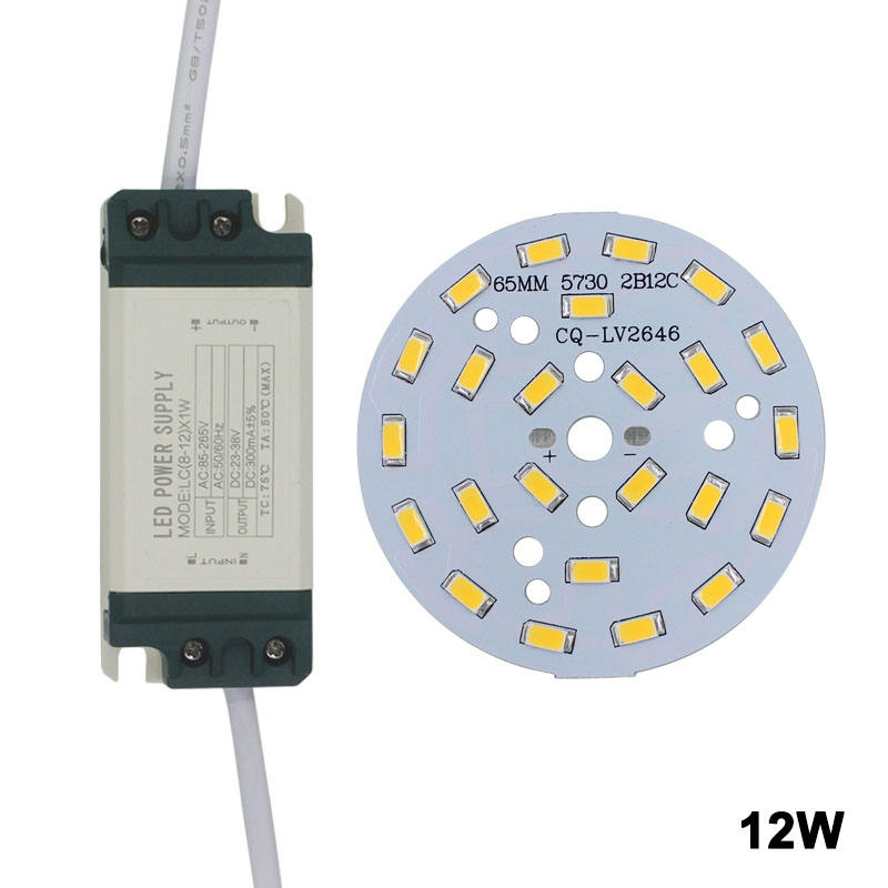 7W SMD5730 Chip de diodo emisor de luz + fuente de alimentación del controlador de carcasa de plástico LED para luz de techo LED
