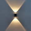 Moderna lámpara de pared LED de 2W para exteriores, resistente al agua, IP65, de aluminio, luz de pared hacia arriba y hacia abajo, aplique de decoración para porche de jardín, luz de 110V y 220V